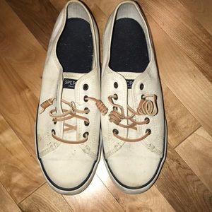 Sperry white boat shoes